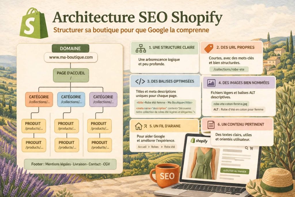 Architecture SEO Shopify structurer sa boutique pour que Google la comprenne