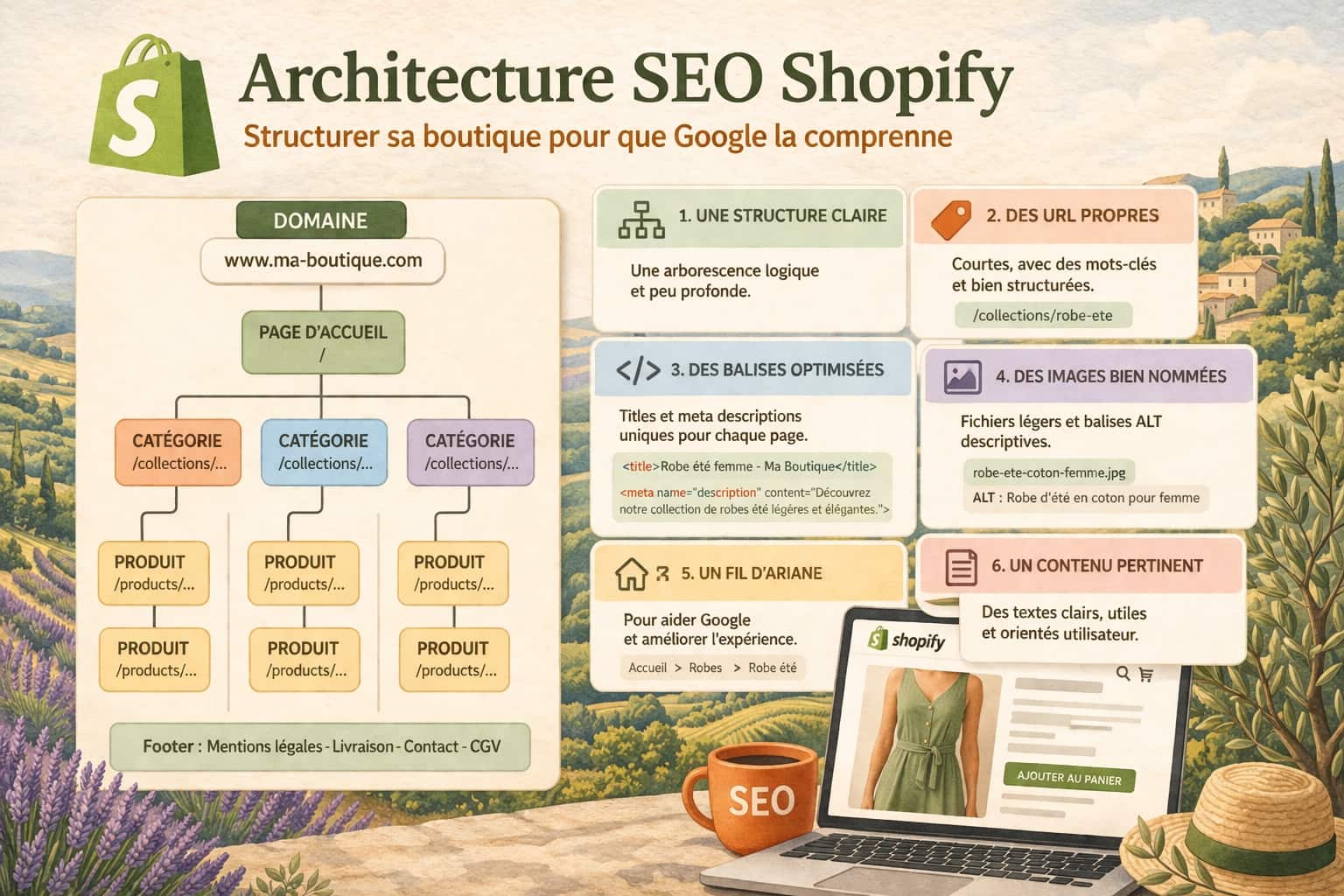 Architecture SEO Shopify structurer sa boutique pour que Google la comprenne