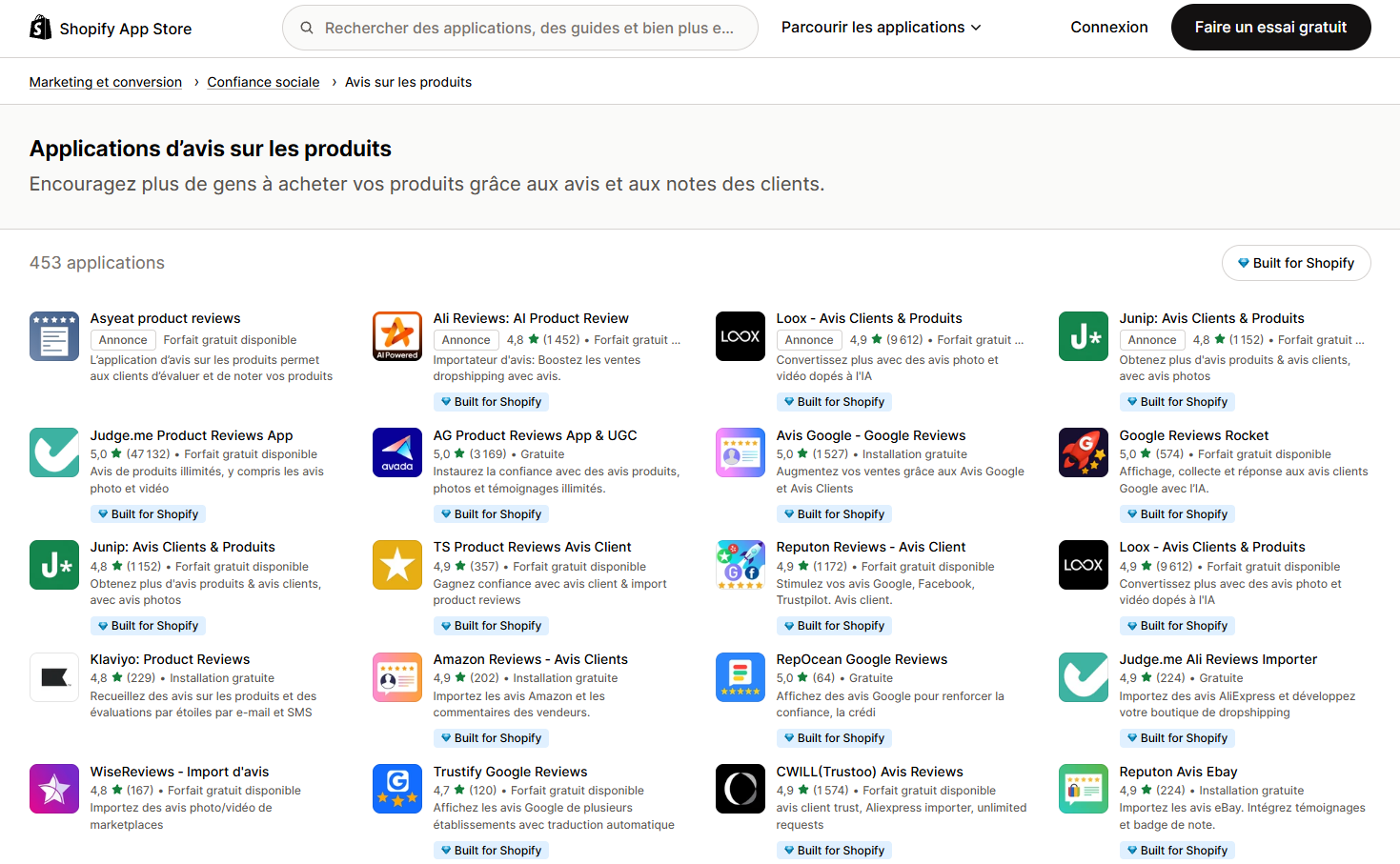 Avis clients Shopify et preuve sociale sur une boutique e-commerce