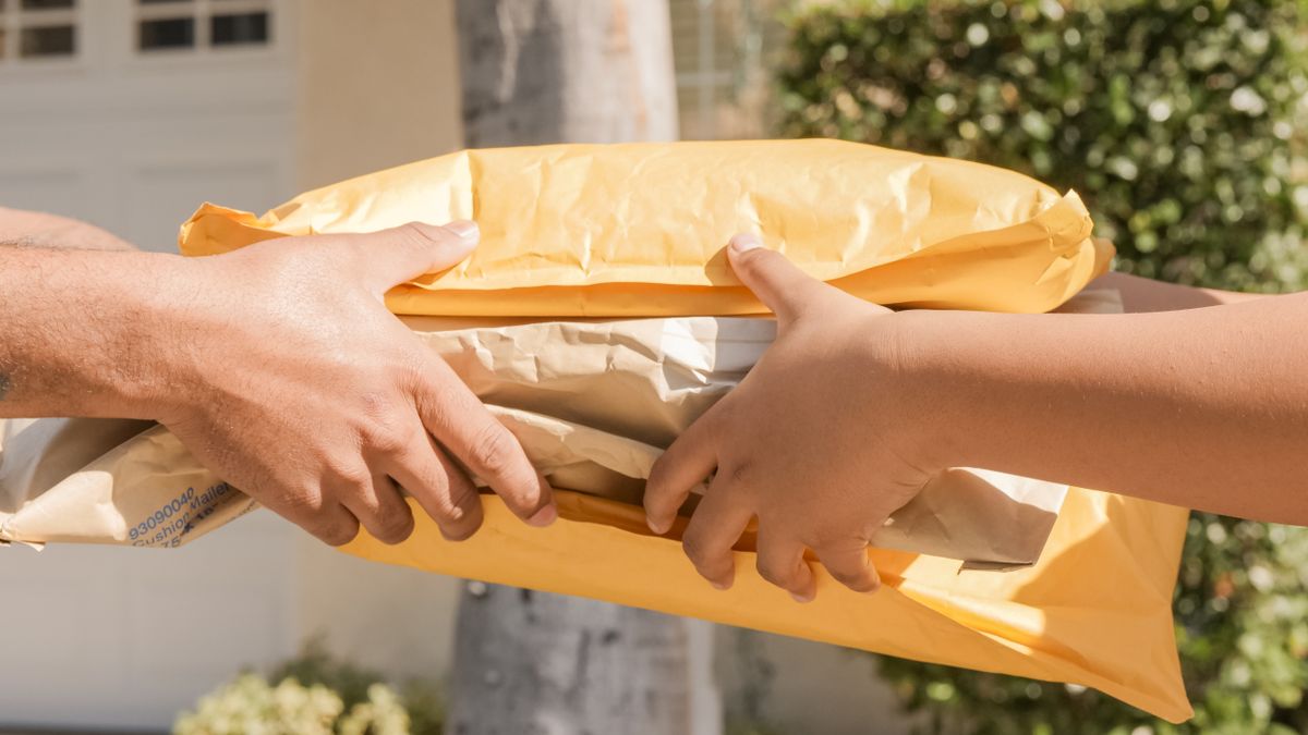 Remise en main propre d'un colis, illustration de la réassurance livraison e-commerce